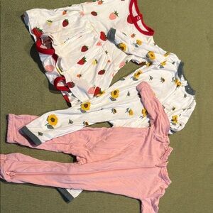 Kyte BABY Kids One Pieces Bodysuits - Strawberry, Sunflower, Pink